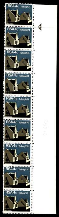 RSA 1974/03/14 Restoration of Tulbagh 4c *9 stamps Arrow block