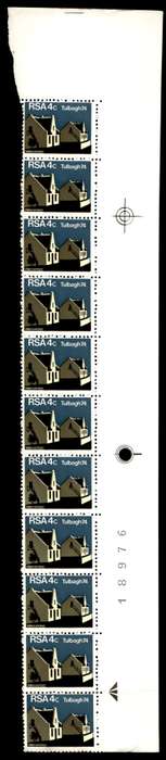 RSA 1974/03/14 Restoration of Tulbagh 4c *11 stamps Arrow block
