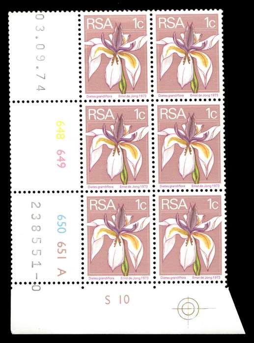 RSA 1974/09/03 2nd Definitive Issue 1c Cyl No 648 649 650 651A