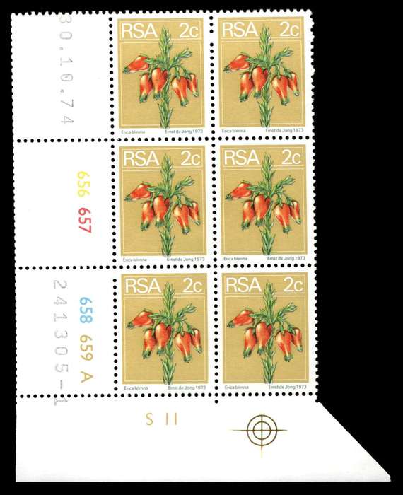 RSA 1974/10/30 2nd Definitive Issue 2c Cyl No 656 657 658 659A