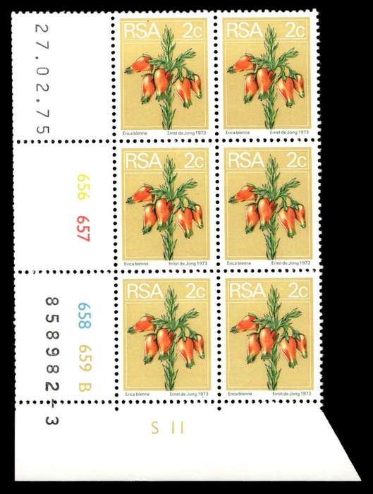 RSA 1975/02/27 2nd Definitive Issue 2c Cyl No 656 657 658 659B