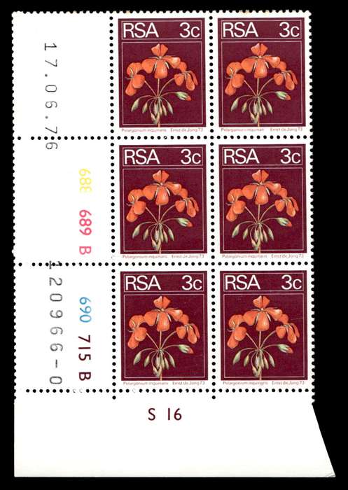 RSA 1976/06/17 2nd Definitive Issue 3c Cyl No 688 689 690 715BB