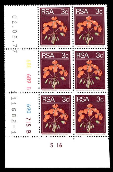 RSA 1977/02/02 2nd Definitive Issue 3c Cyl No 688 689 690 715BB