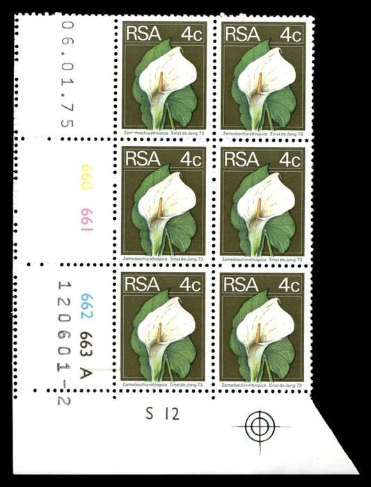 RSA 1975/01/06 2nd Definitive Issue 4c Cyl No 660 661 662 663A
