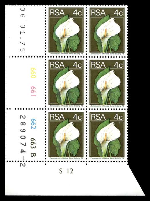 RSA 1975/01/06 2nd Definitive Issue 4c Cyl No 660 661 662 663B