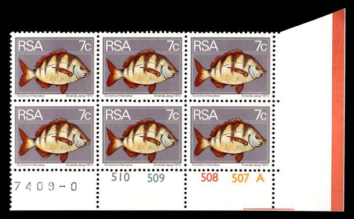 RSA 2nd Definitive Issue 7c Cyl No 510 509 508 507A
