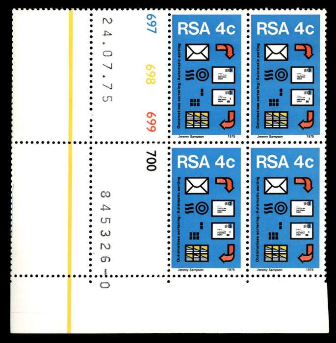 RSA 1975/07/24 Postal Mechanisation Sorting 4c Control Blocks