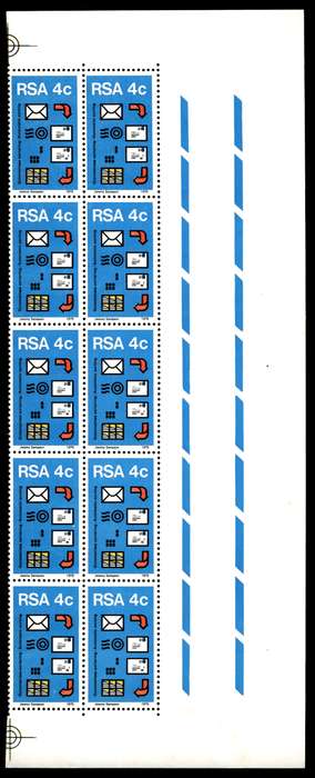 RSA 1975/07/24 Postal Mechanisation Sorting 4c Control Blocks *10 stamps