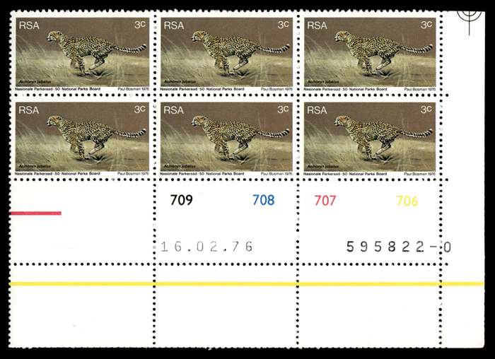RSA 1976/02/16 World Environmental and Nature Conservation Year 3c Cyl No 709 708 707 706