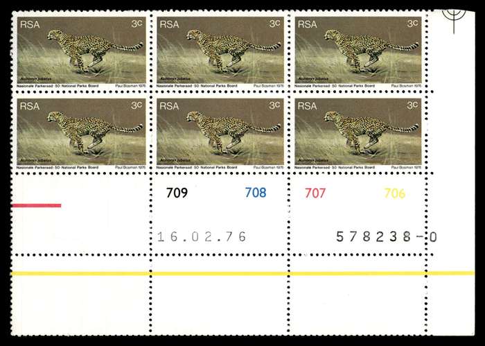 RSA 1976/02/16 World Environmental and Nature Conservation Year 3c Cyl No 709 708 707 706