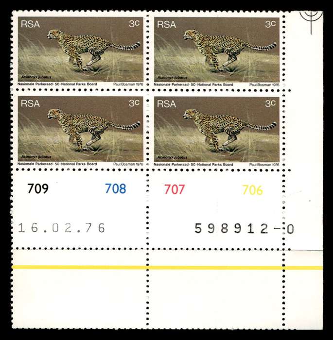 RSA 1976/02/16 World Environmental and Nature Conservation Year 3c Cyl No 709 708 707 706