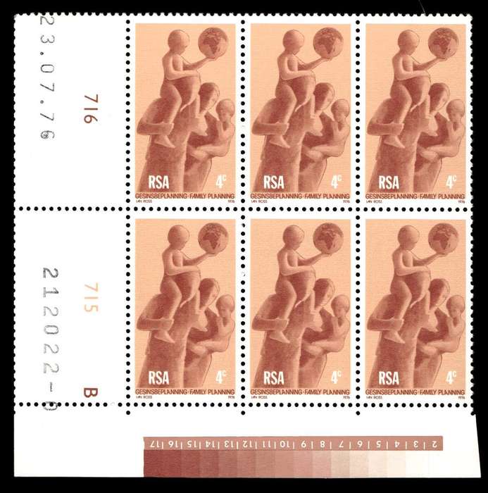 RSA 1976/07/23 Family Planning 4c Cyl No 716 715B