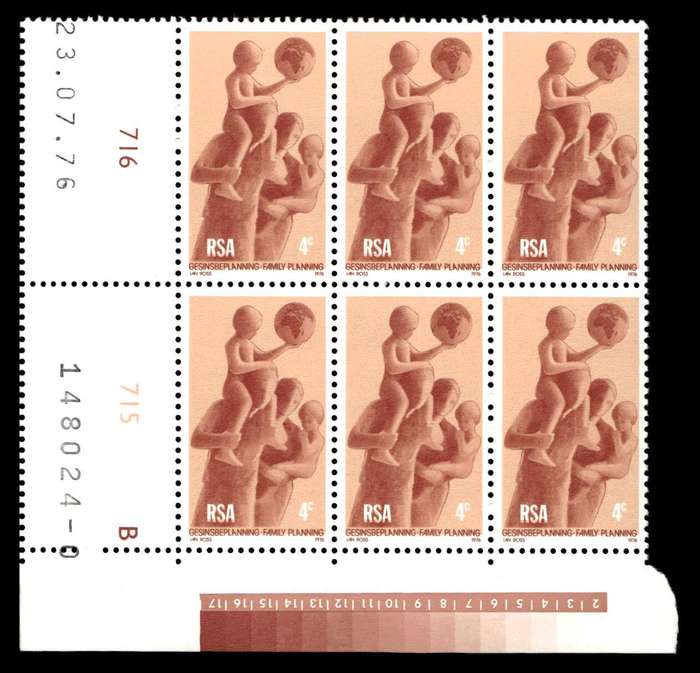 RSA 1976/07/23 Family Planning 4c Cyl No 716 715B