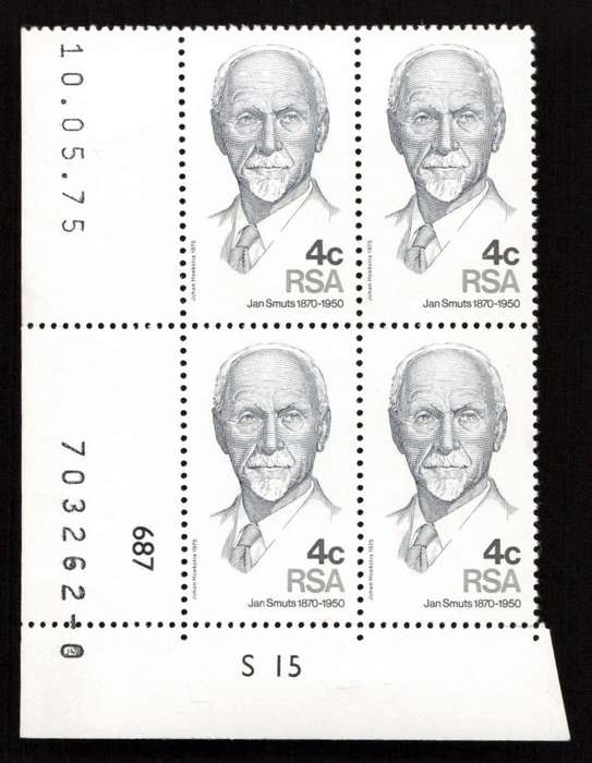 RSA 1975/05/10 105th Anniversary of Birth of Jan Smuts Control Blocks