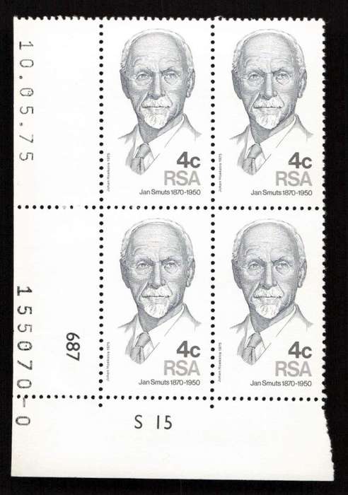 RSA 1975/05/10 105th Anniversary of Birth of Jan Smuts Control Blocks
