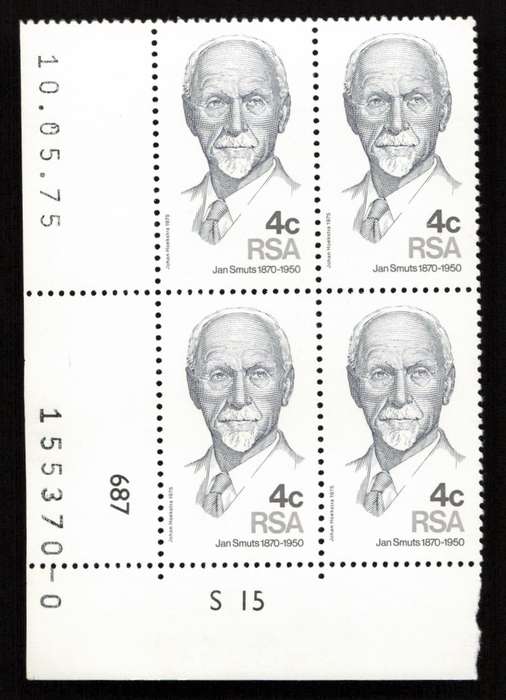 RSA 1975/05/10 105th Anniversary of Birth of Jan Smuts Control Blocks