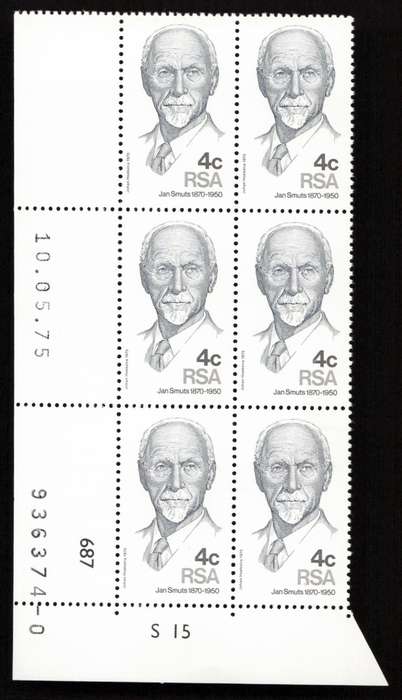 RSA 1975/05/10 105th Anniversary of Birth of Jan Smuts Control Blocks