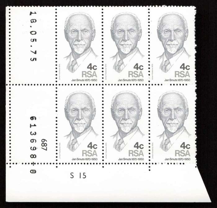 RSA 1975/05/10 105th Anniversary of Birth of Jan Smuts Control Blocks