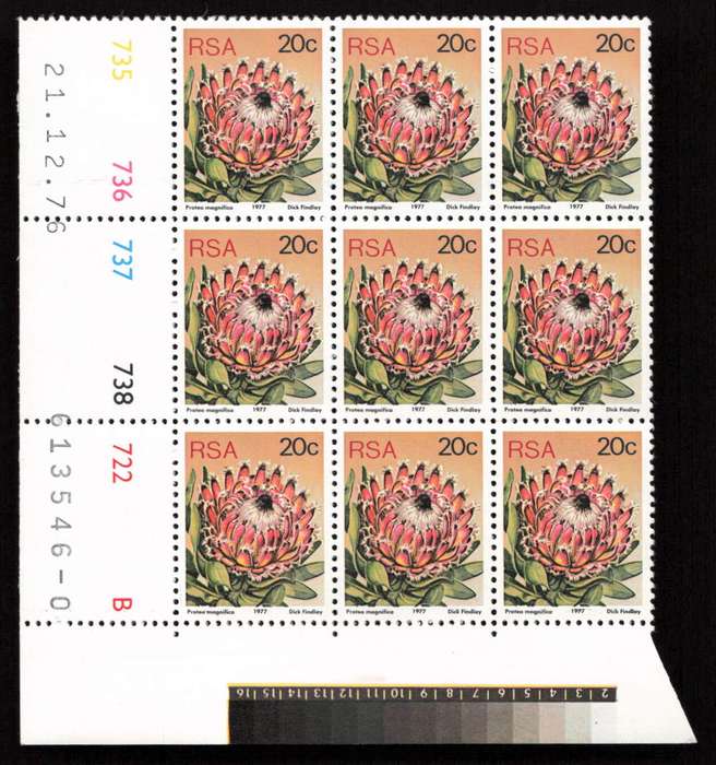 RSA 1976/12/21 3rd Definitive Issue 20c Cyl 735 736 737 738 722 B