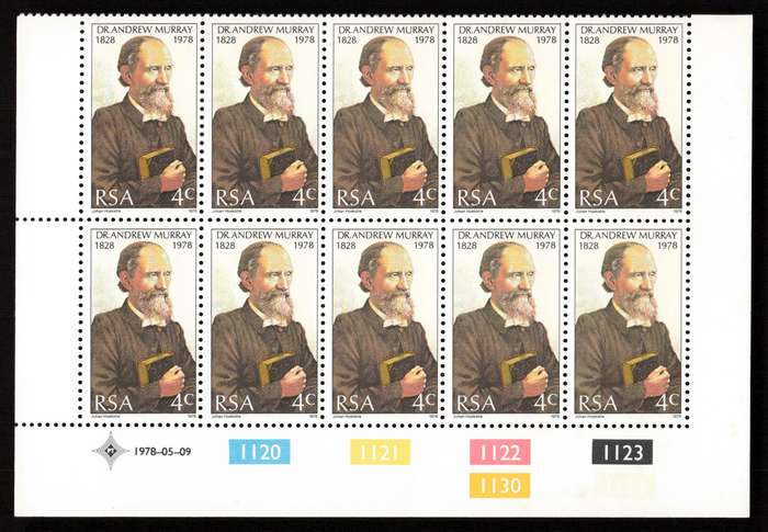 RSA 1978/05/09 Tribute to Dr. A. Murray 4c Cyl 1120 1121 1120 1123 1130 *10 stamps