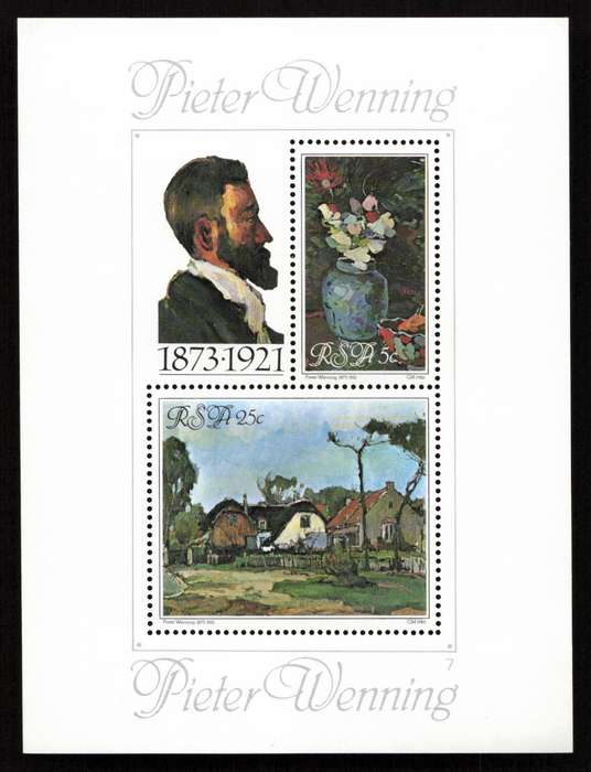 RSA 1980/05/06 Tribute to Pieter Wenning Miniature Sheet