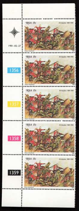 RSA 1981/02/27 Centenary of Battle of Amajuba Control Block Set
