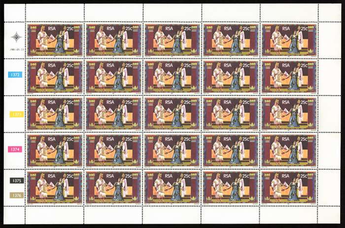 RSA 1981/05/23 State Theatre Pretoria Control Block Set *Complete sheets