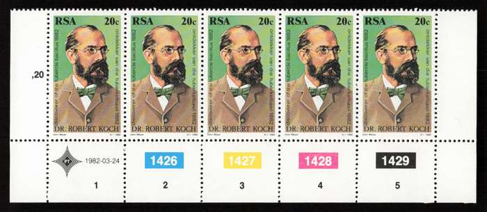 RSA 1982/03/24 Centenary of Discovery of Turbercle Bacillus by Dr. Robert Koch 1882 20c Cyl 1426 -14