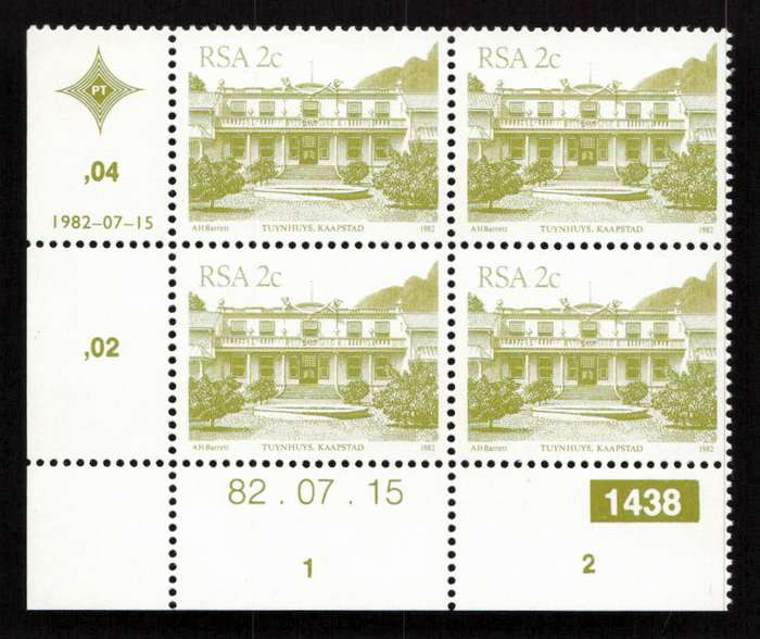 RSA 1982/07/15 4th Definitive Issue South African Architecture 2c Plate 1483