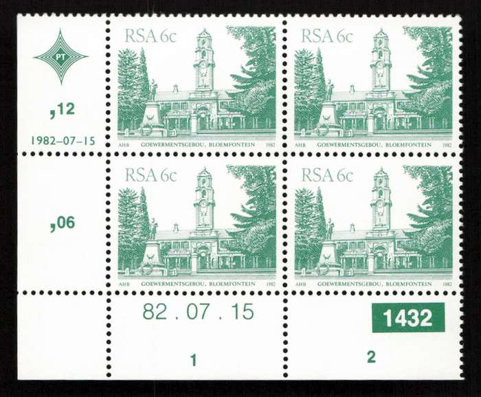 RSA 1982/07/15 4th Definitive Issue South African Architecture 5c Plate 1432
