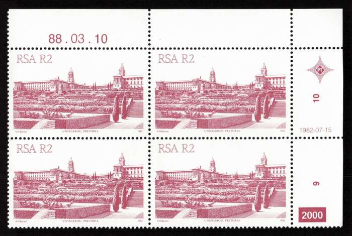 RSA 1988/03/10 4th Definitive Issue South African Architecture R2 Plate 2000