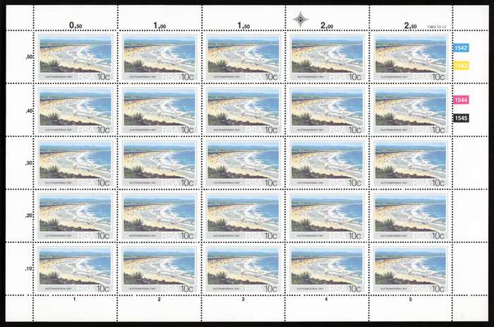 RSA 1983/10/12 Tourism S.A. Beaches control Blocks Complete Sheets