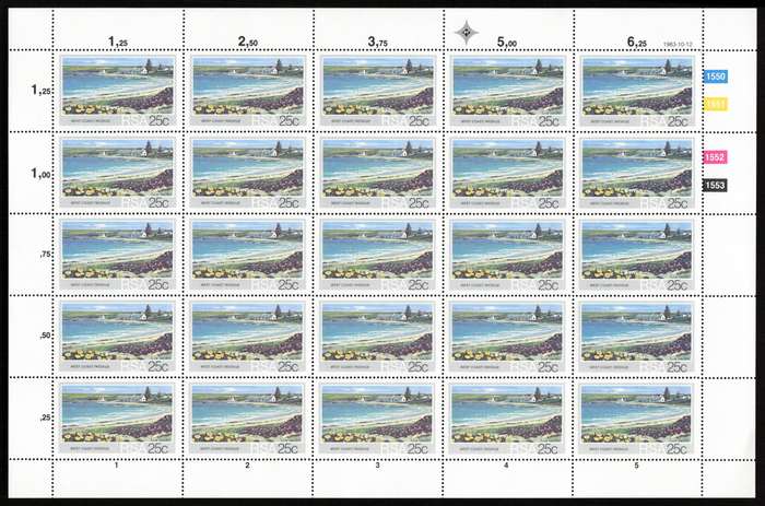 RSA 1983/10/12 Tourism S.A. Beaches control Blocks Complete Sheets