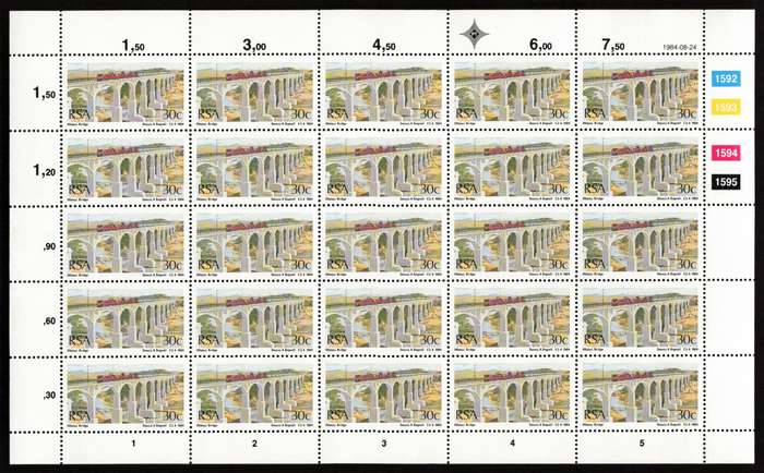 RSA 1984/08/24 South African Bridges Control Block Set * Complete Sheets