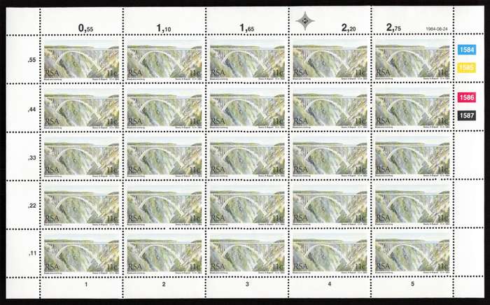 RSA 1984/08/24 South African Bridges Control Block Set * Complete Sheets