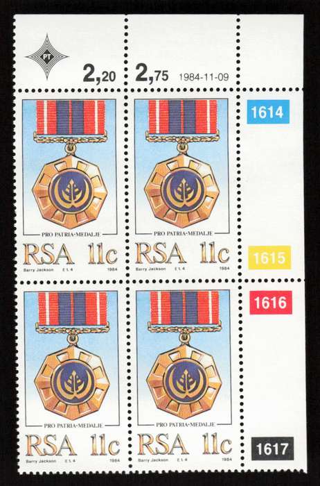 RSA 1984/11/09 Military Decorations Control Block Set
