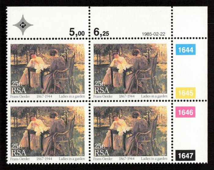 RSA 1985/02/22 Paintings by Frans David Oerder Control Block Set