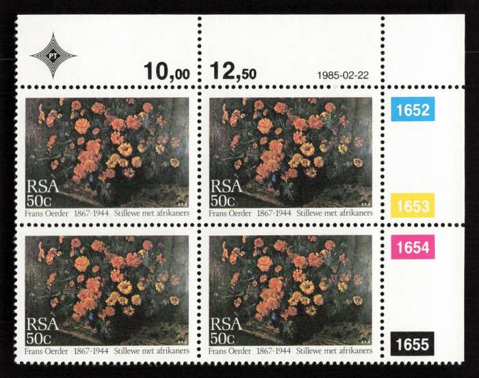 RSA 1985/02/22 Paintings by Frans David Oerder Control Block Set
