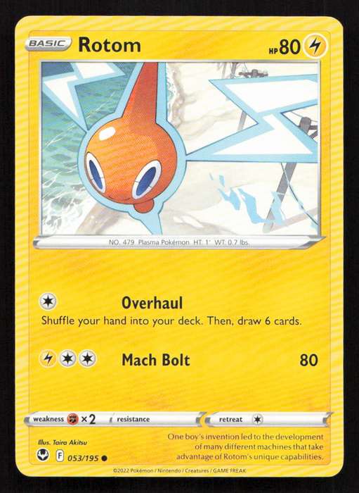 2020 Pokemon/Nintendo/Creatures/Game Freak SWSH12: Silver Tempest #053/195 Rotom