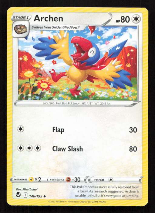 2020 Pokemon/Nintendo/Creatures/Game Freak SWSH12: Silver Tempest #146/195 Archen