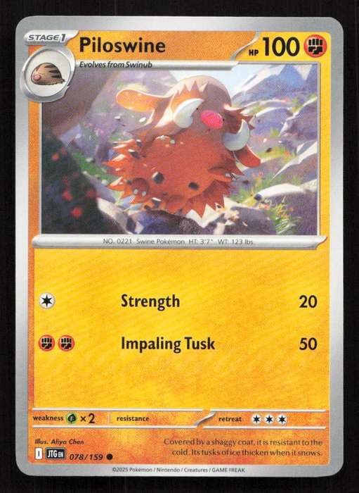 2025 Pokemon / Nintendo / Creatures / GAME FREAK Piloswine - SV09: Journey Together
