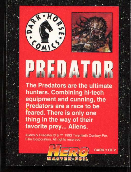 1993 Hero Master-Foil Predator 1 of 2