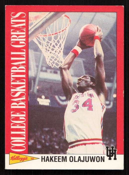 1992 Kellogg's Raisin Bran College Basketball Greats #11 Hakeem Olajuwon