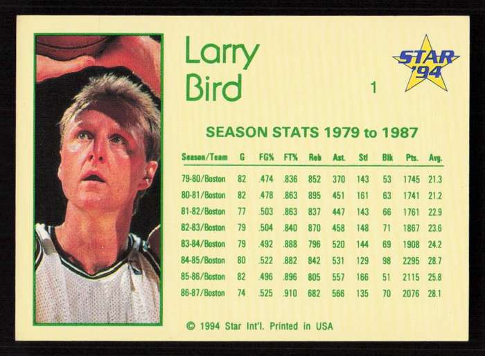 1993-94 Star #1 Larry Bird
