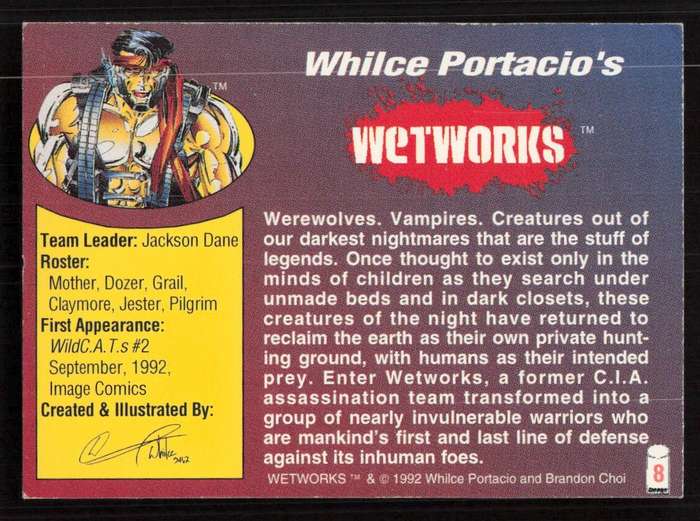 Wizard Magazine 1992 Whilce Portacio's Wetworks Card 8