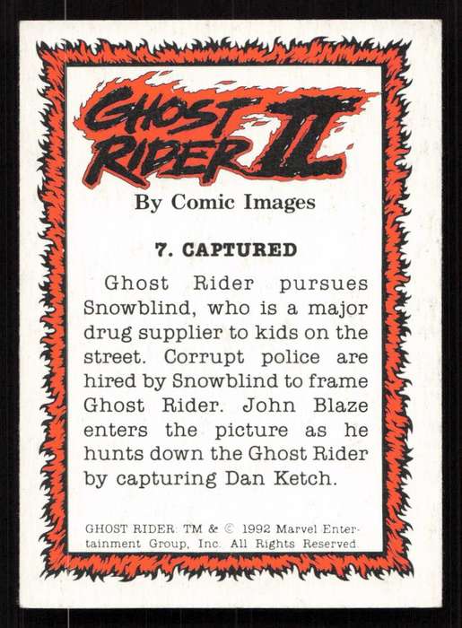 1992 Comic Images Ghost Rider II Card 7 Captured