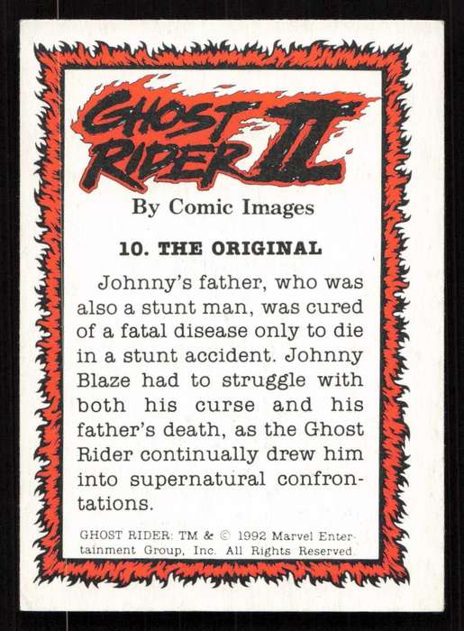1992 Comic Images Ghost Rider II Card 10 The original