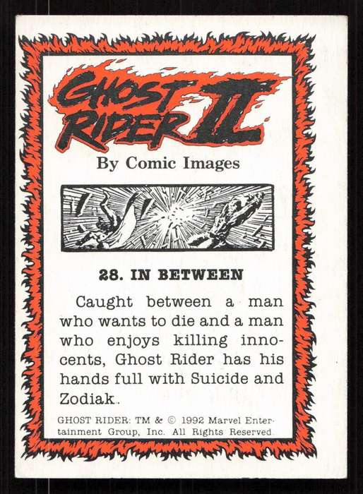 1992 Comic Images Ghost Rider II Card 28 In between