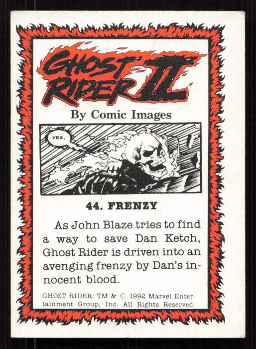 1992 Comic Images Ghost Rider II Card 44 Frenzy
