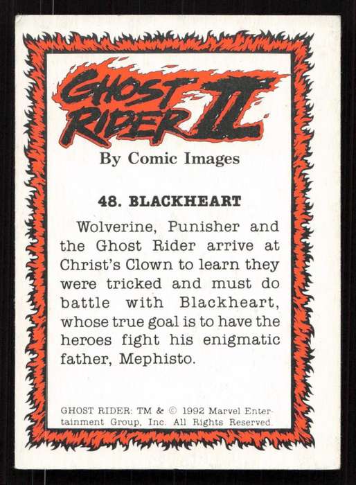 1992 Comic Images Ghost Rider II Card 48 Blackheart